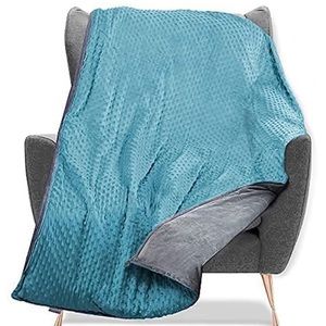 Quility Weighted Blanket for Adults - 15 LB King Size Heavy  86"x92" Aqua